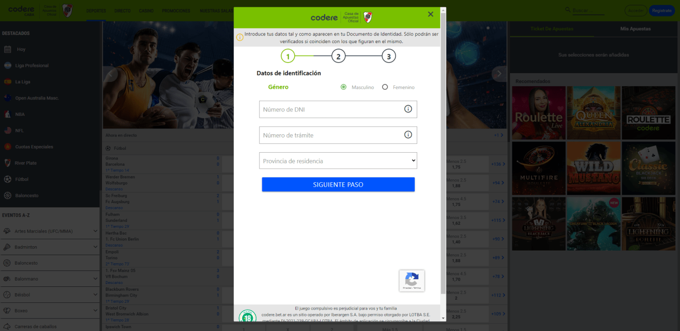 codere bono apuestas deportivas