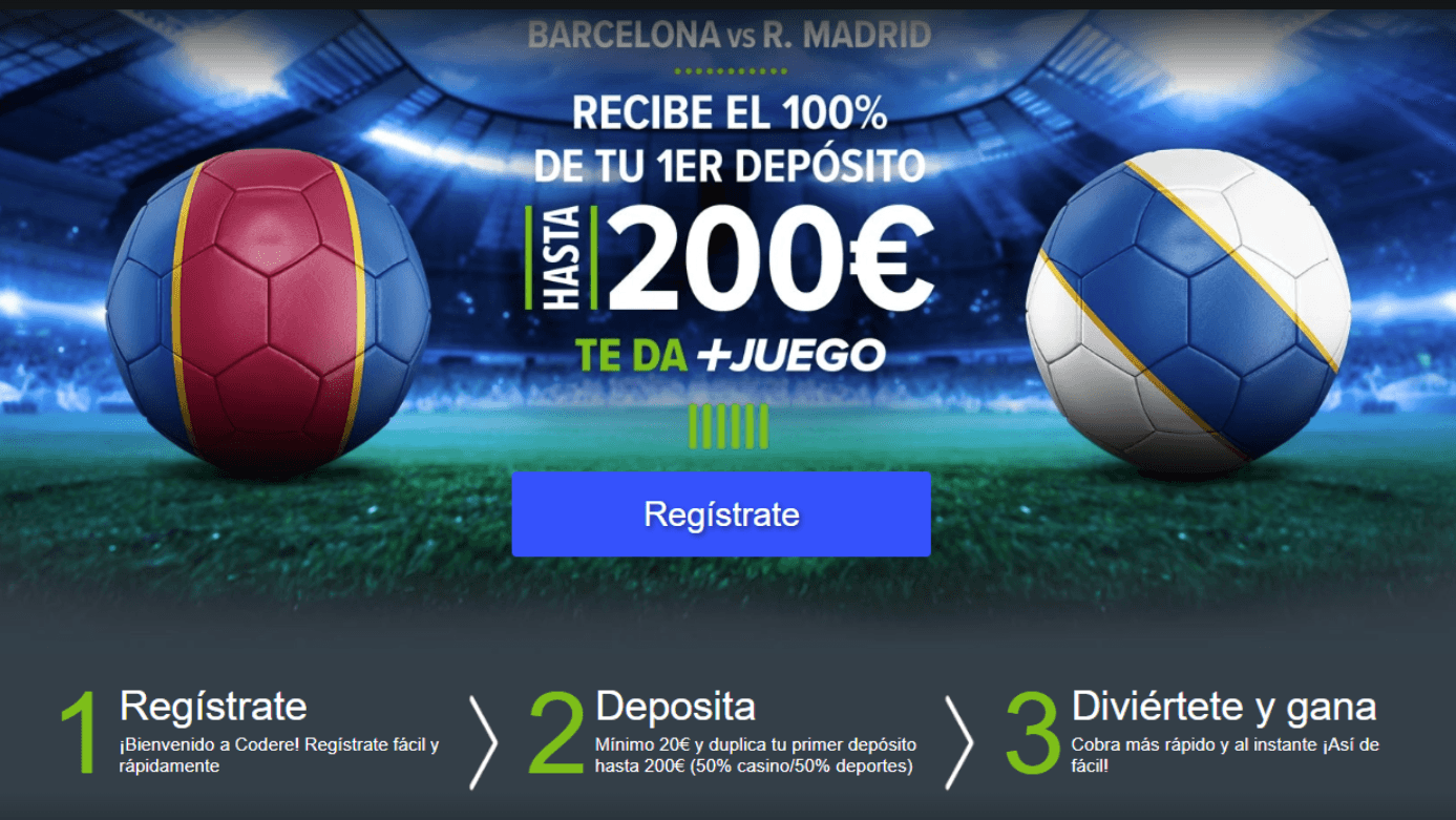 codere bono apuestas barcelona vs real madrid