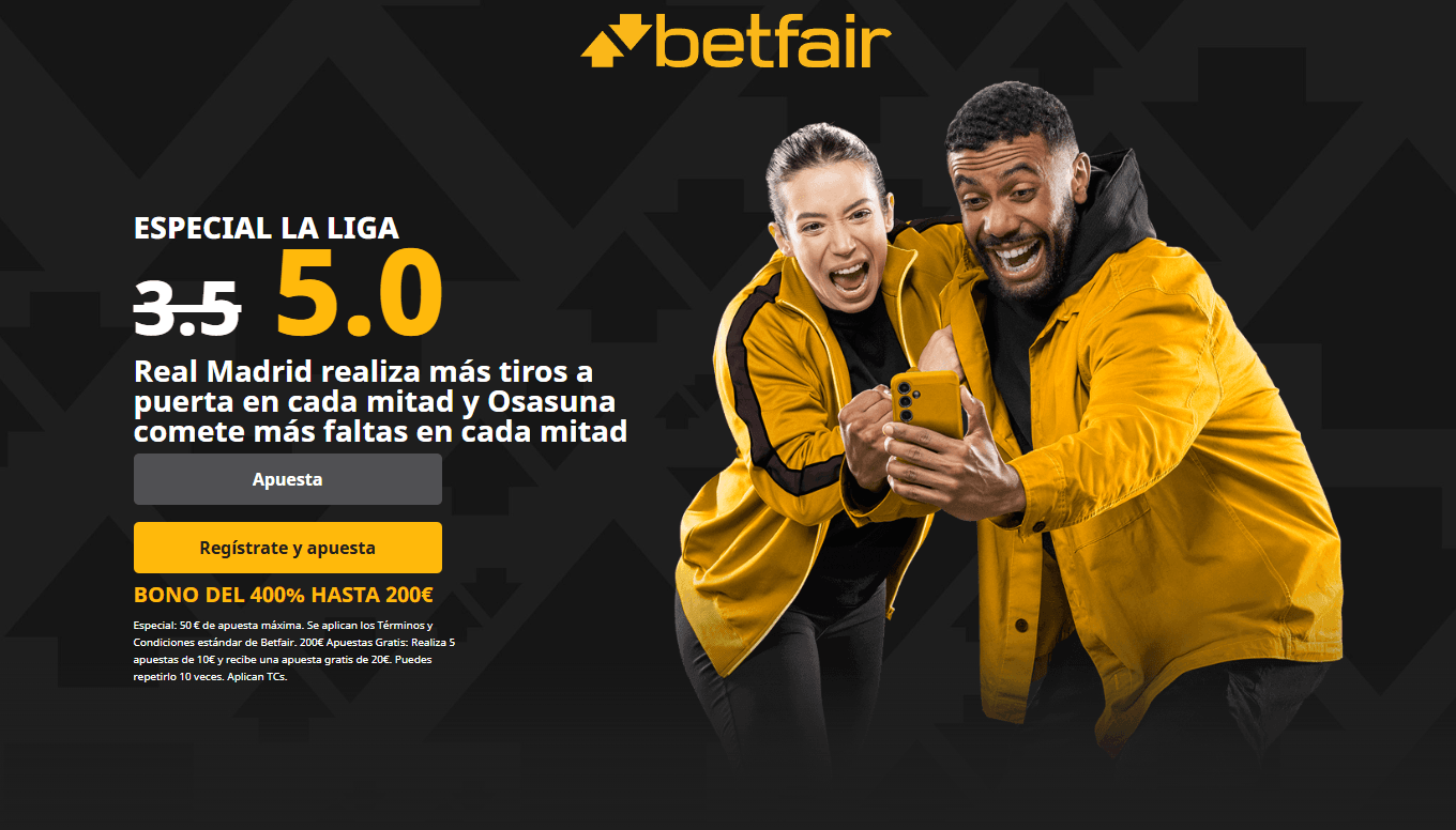 cuota especial betfair laliga osasuna vs real madrid