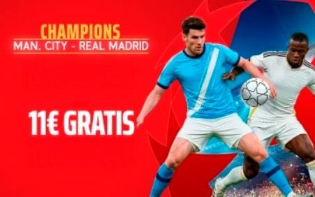 Sportium 11€ gratis Manchester City vs Real Madrid