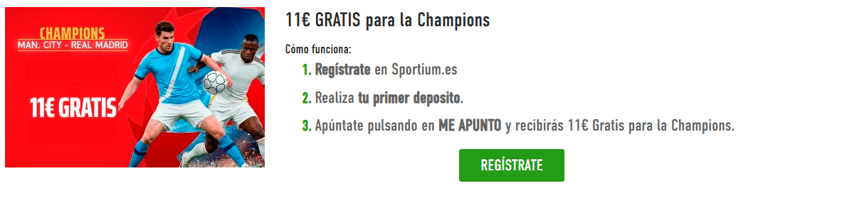 sportium bono champions 11€
