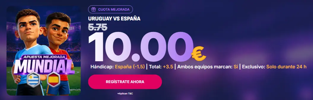 apuesta mejorada españa vs uruguay
